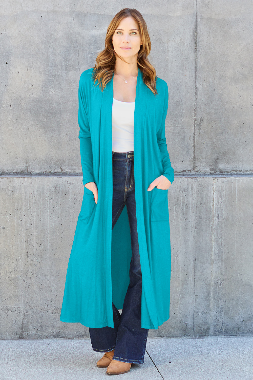 Open Front Long Sleeve Cardigan