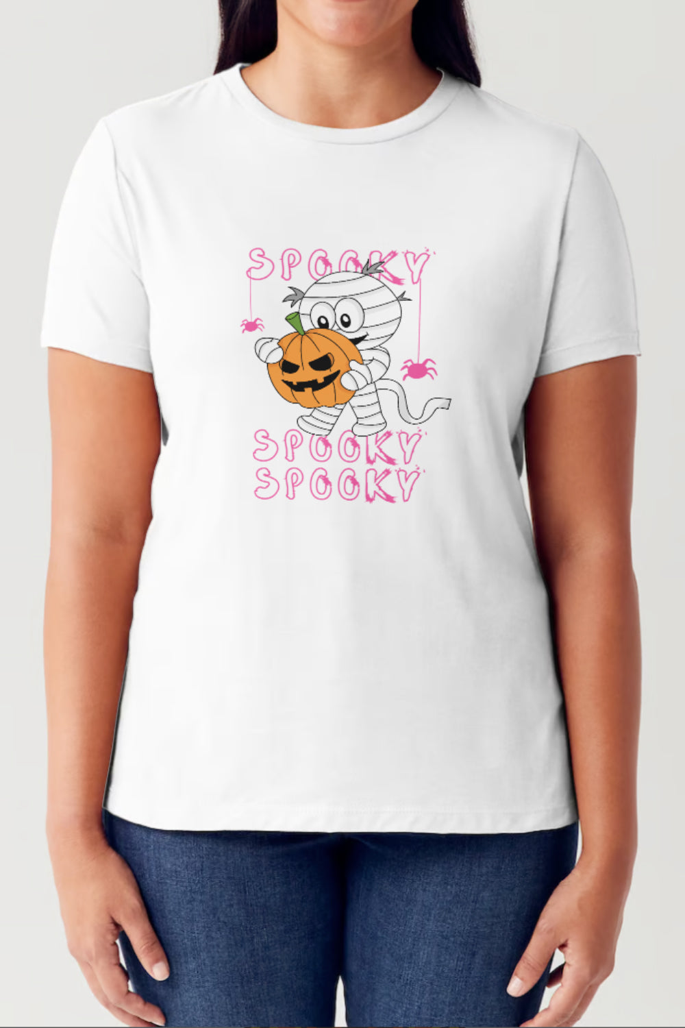 SPOOKY Round Neck Short Sleeve T-Shirt