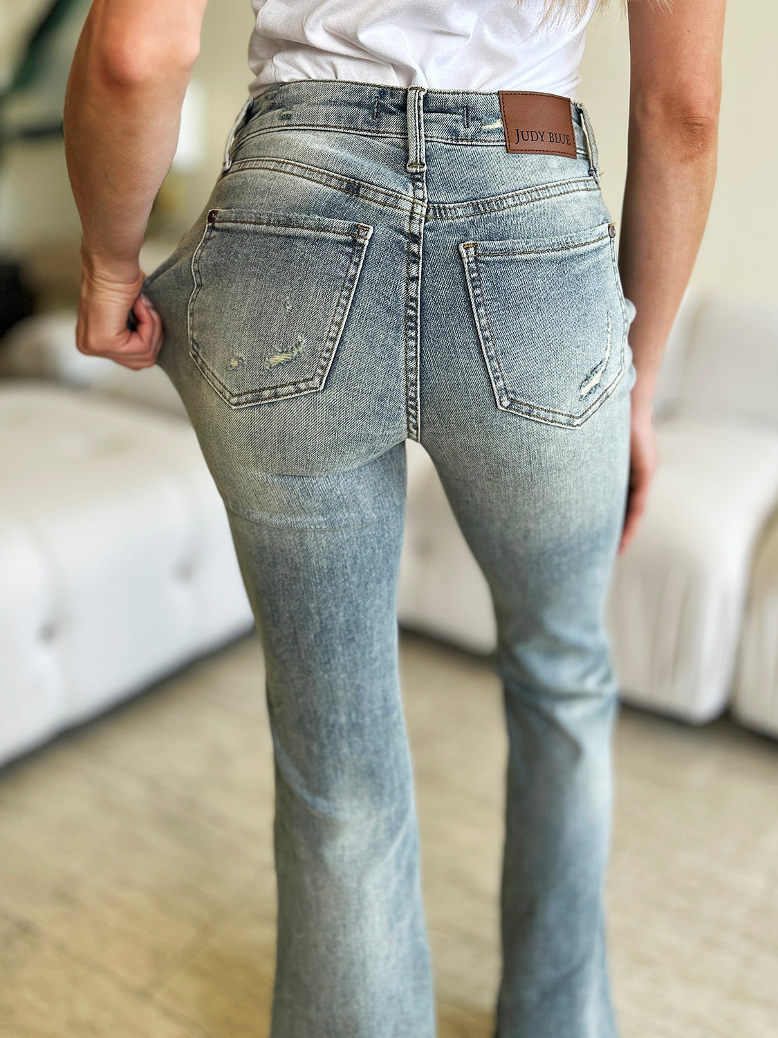 Mid Rise Flare Jeans