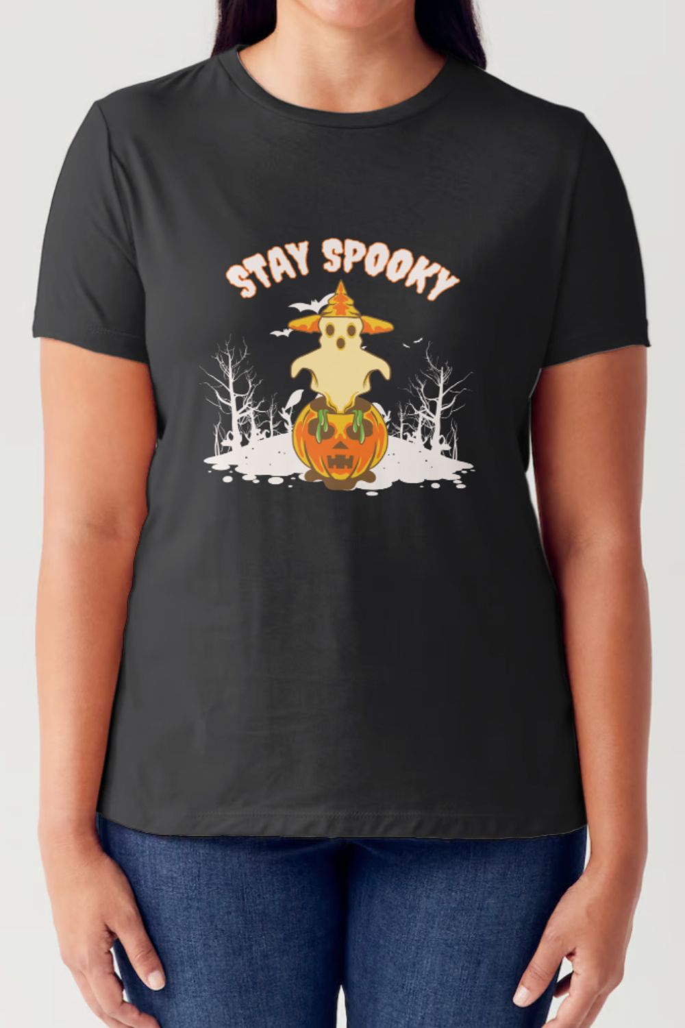 STAY SPOOKY Graphic Round Neck Short Sleeve T-Shirt