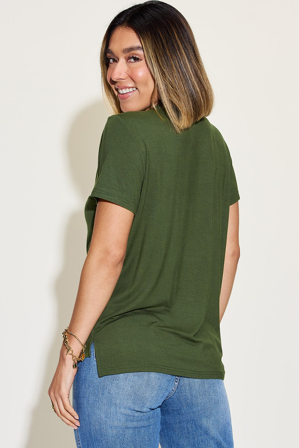 V-Neck High-Low T-Shirt