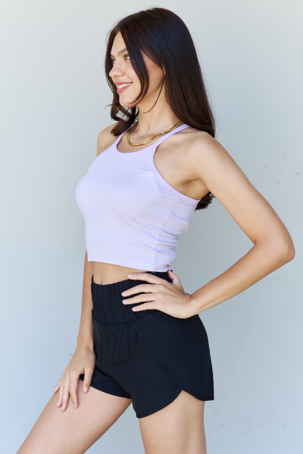 Everyday Staple Soft Modal Cropped Ribbed Tank Top in Lavender