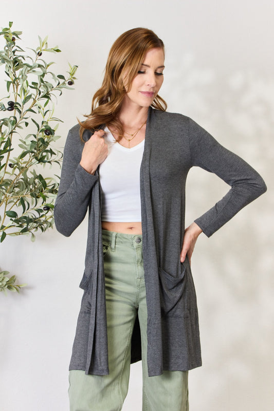 Open Front Cardigan with Pockets