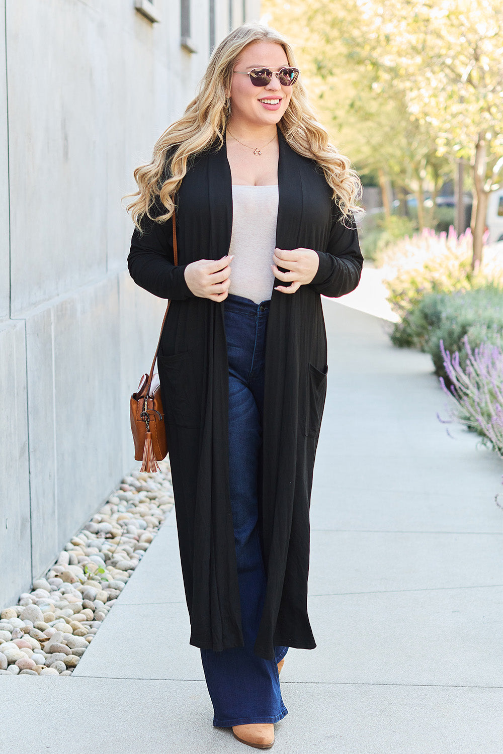 Open Front Long Sleeve Cardigan