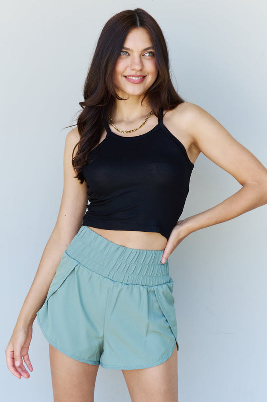 Everyday Staple Soft Modal Cropped Ribbed Tank Top in Black