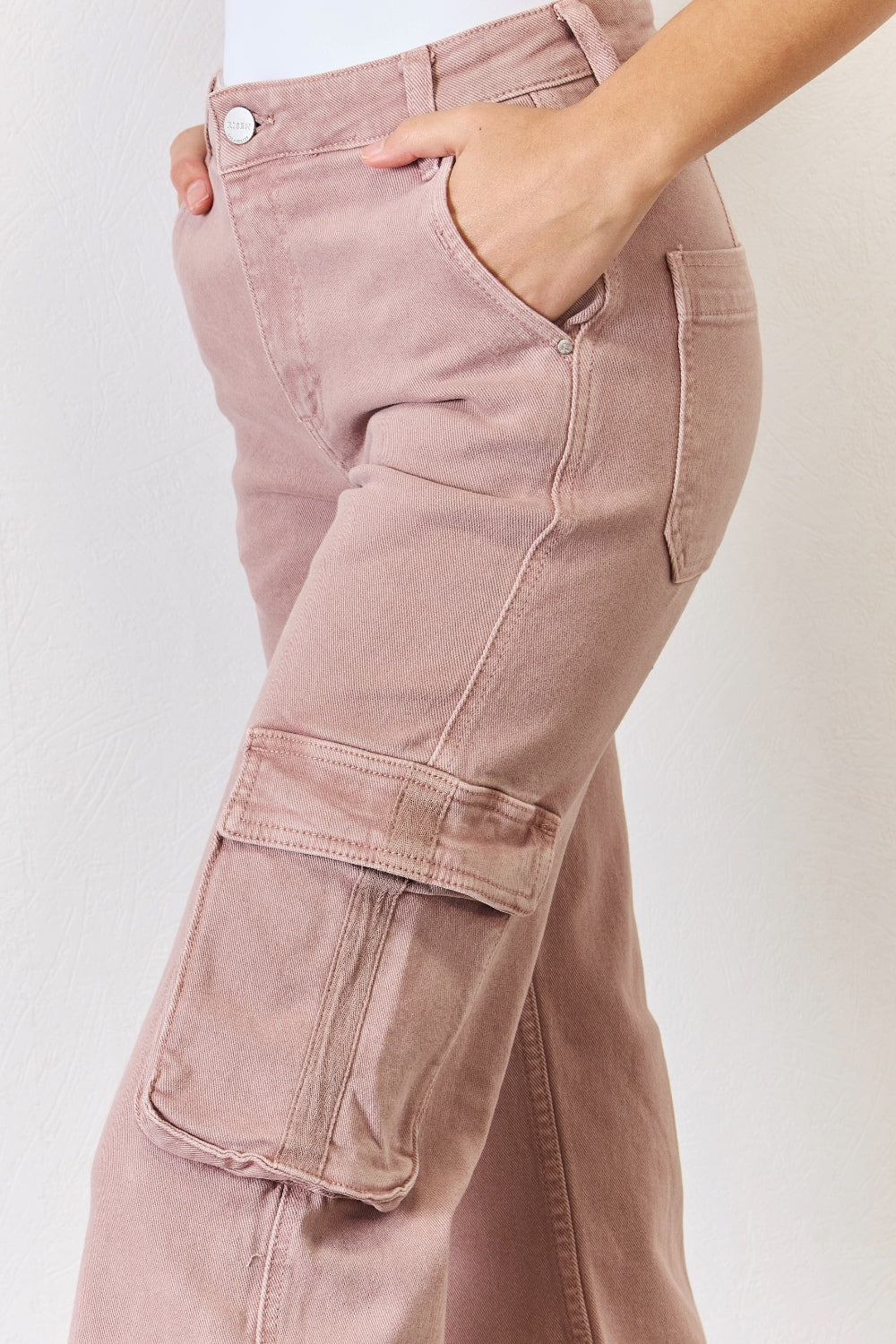 High Rise Cargo Wide Leg Jeans