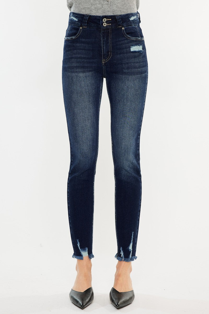 Cat's Whiskers Raw Hem High Waist Jeans