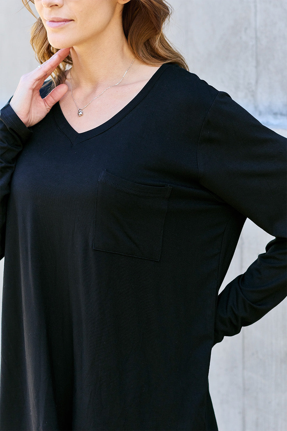 V-Neck Long Sleeve Top