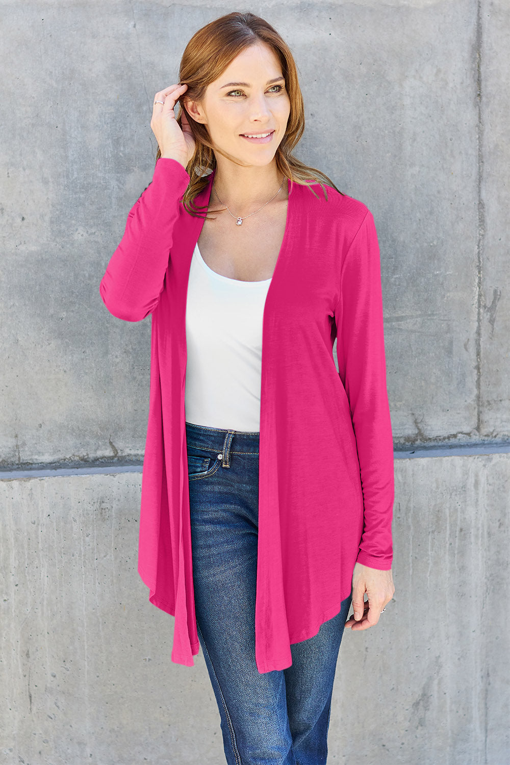 Open Front Long Sleeve Cardigan