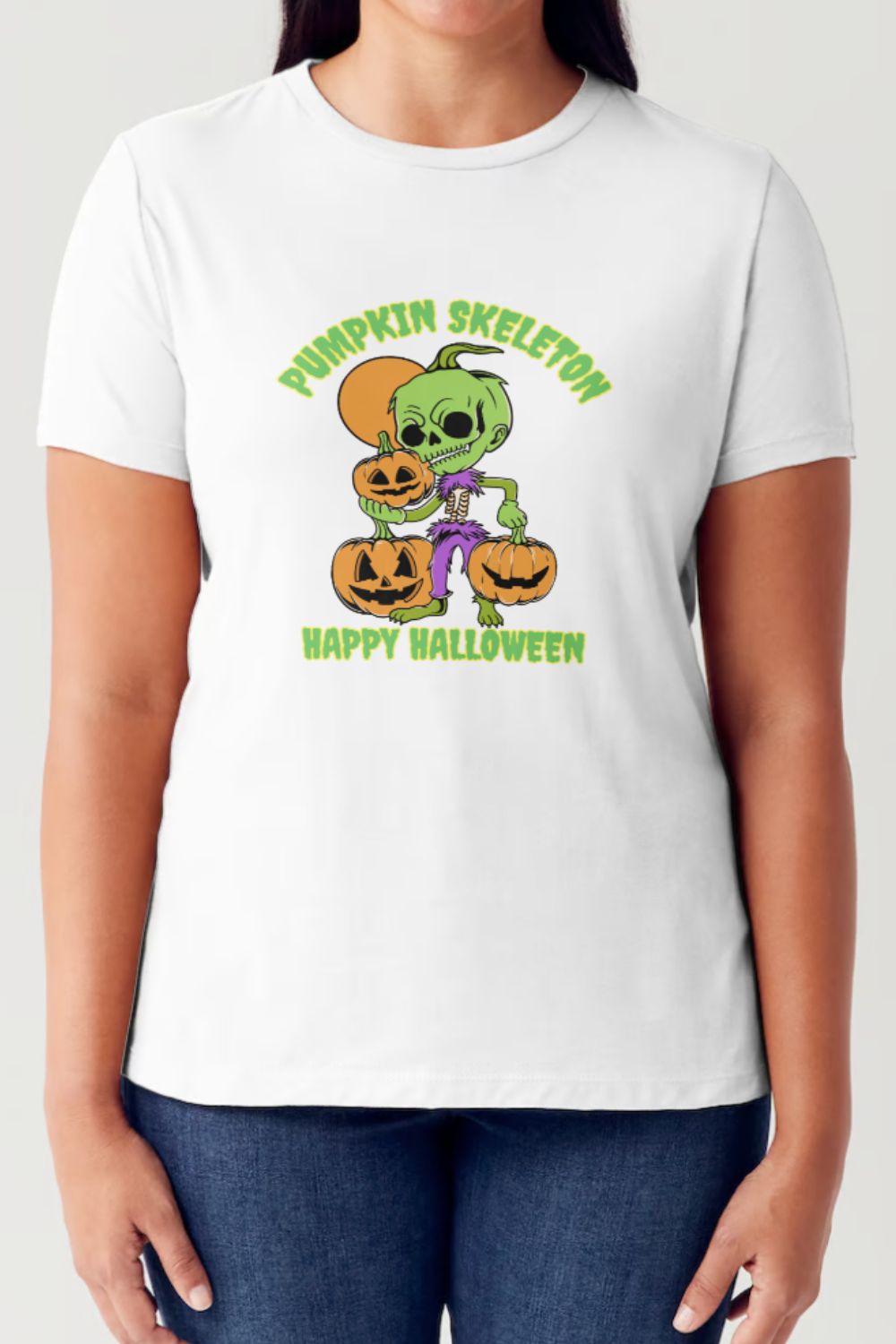 PUMPKIN SKELETON HAPPY HALLOWEEN Short Sleeve T-Shirt