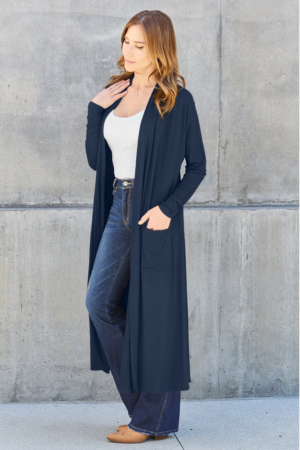 Open Front Long Sleeve Cardigan