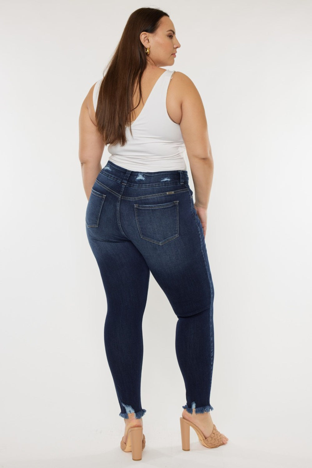 Cat's Whiskers Raw Hem High Waist Jeans