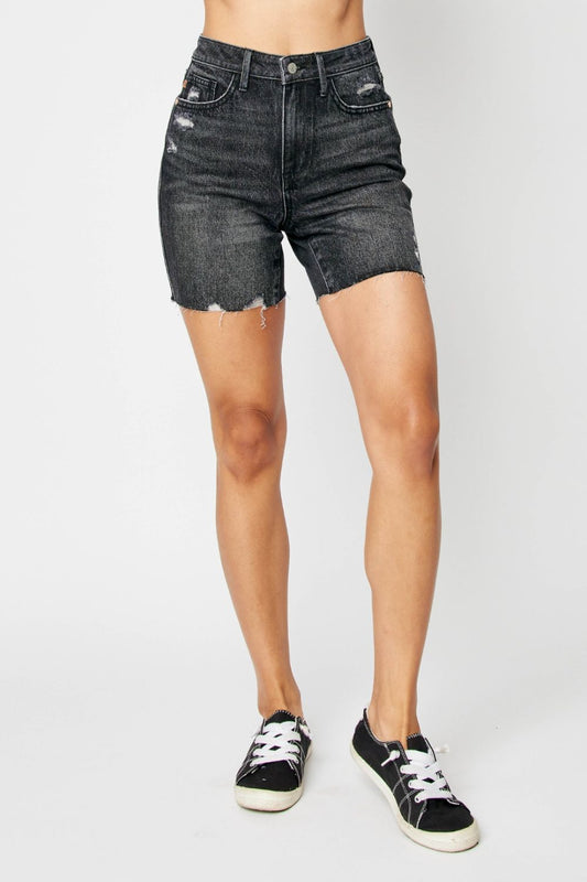 High Waist Tummy Control Denim Shorts