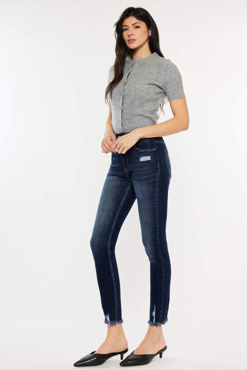 Cat's Whiskers Raw Hem High Waist Jeans