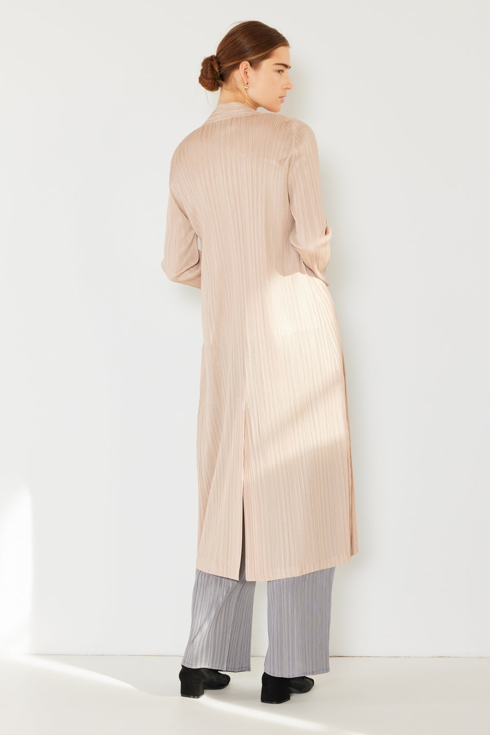 Pleated Long Sleeve Cardigan