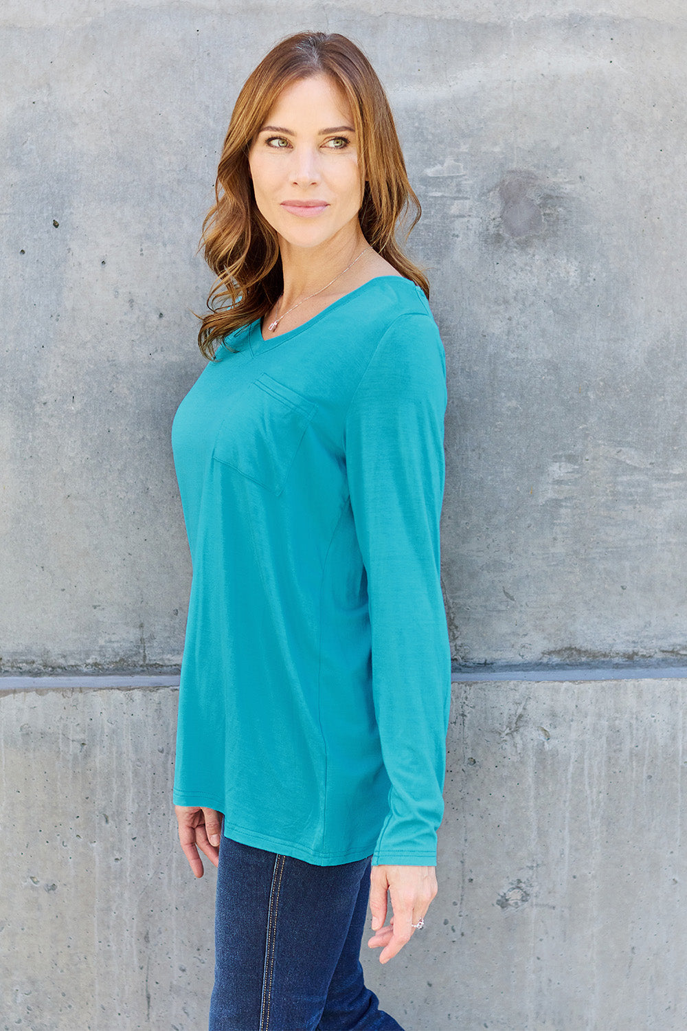 V-Neck Long Sleeve Top