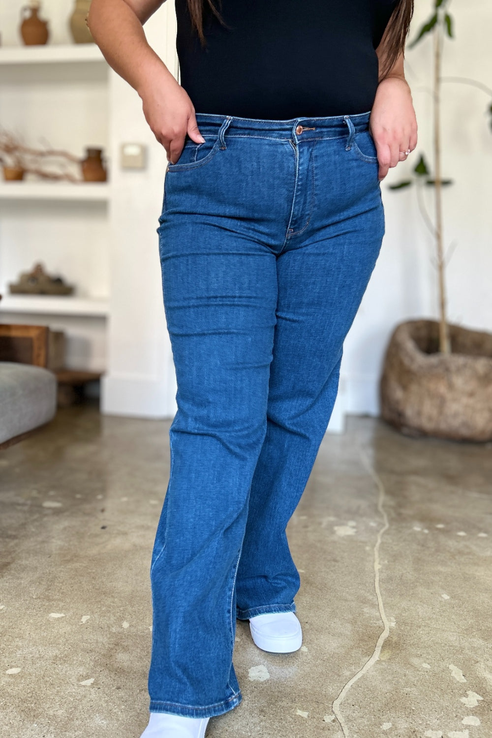 High Rise Straight Jeans