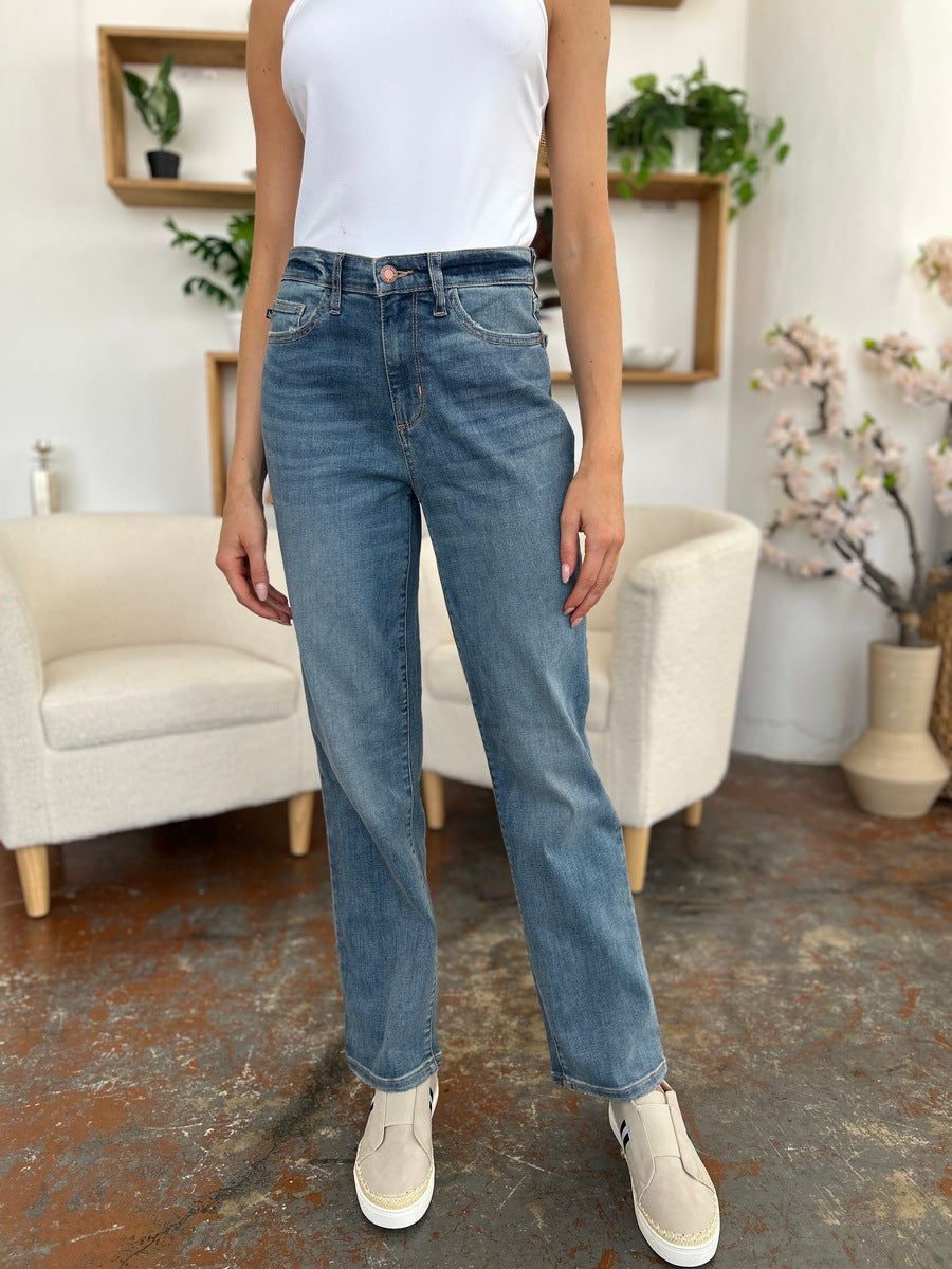 High Waist Straight Jeans