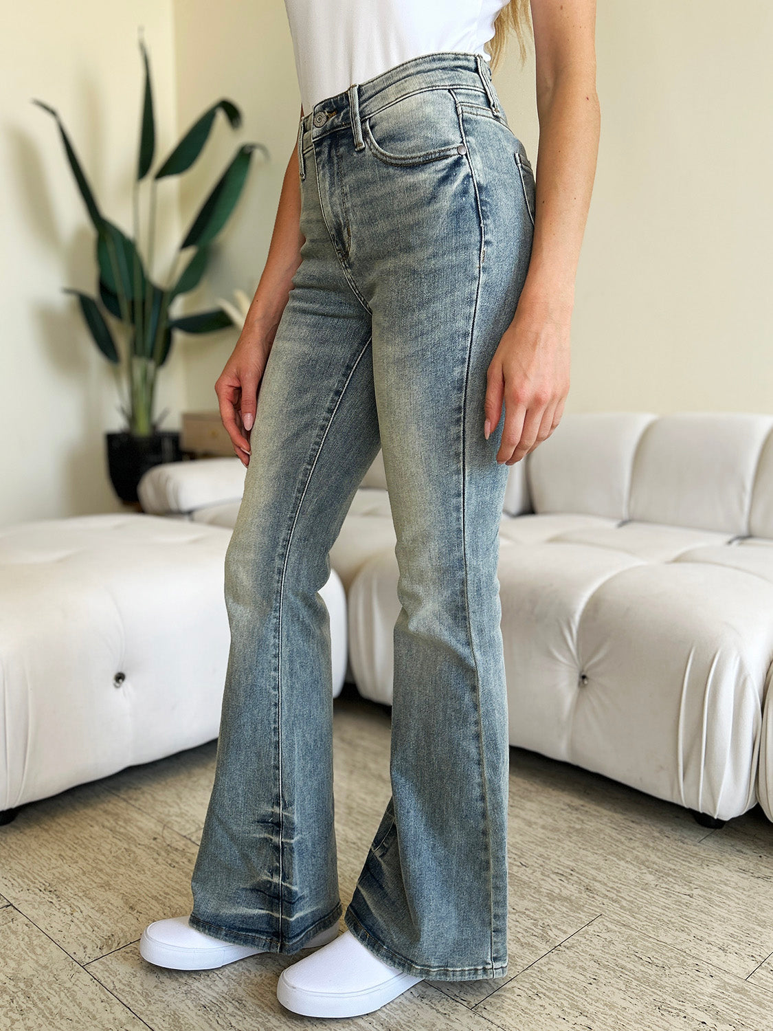 Mid Rise Flare Jeans