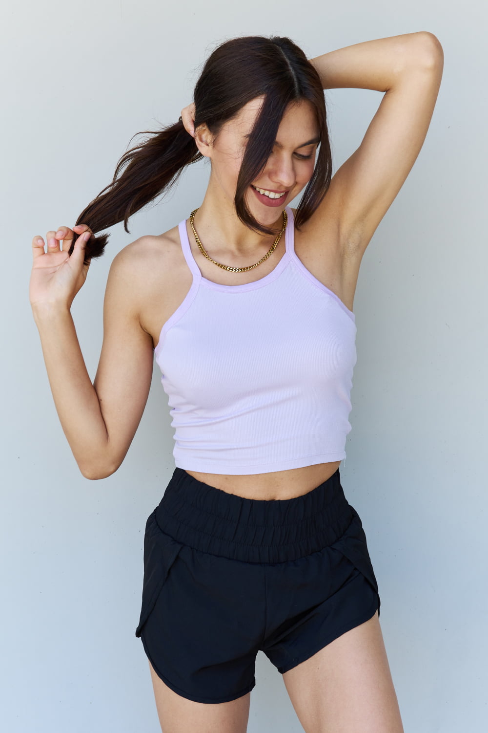 Everyday Staple Soft Modal Cropped Ribbed Tank Top in Lavender