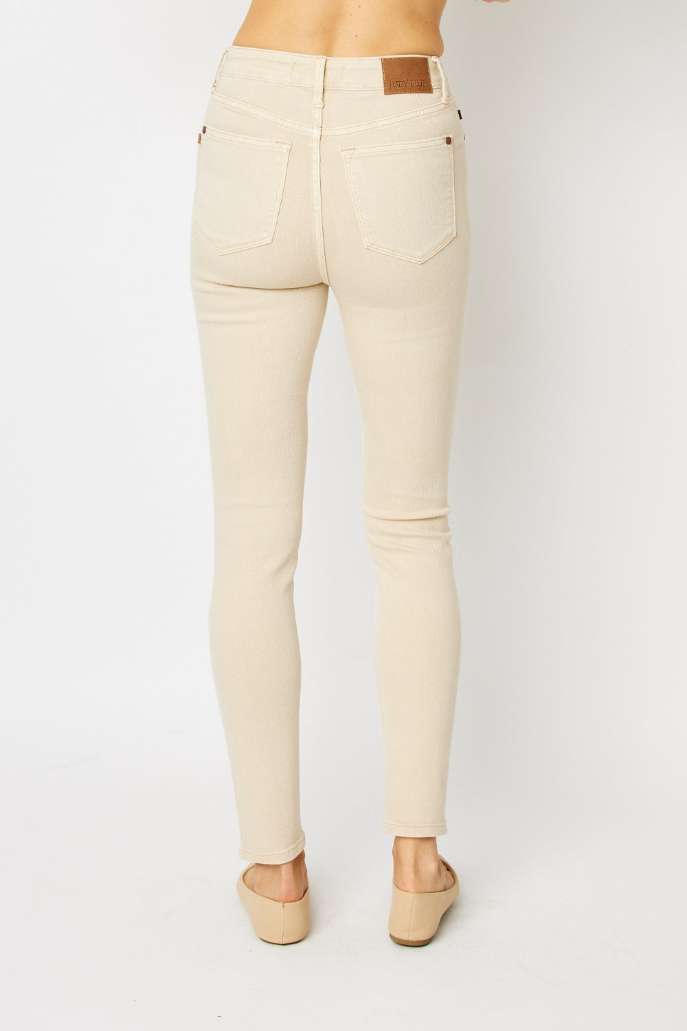 Garment Dyed Tummy Control Skinny Jeans