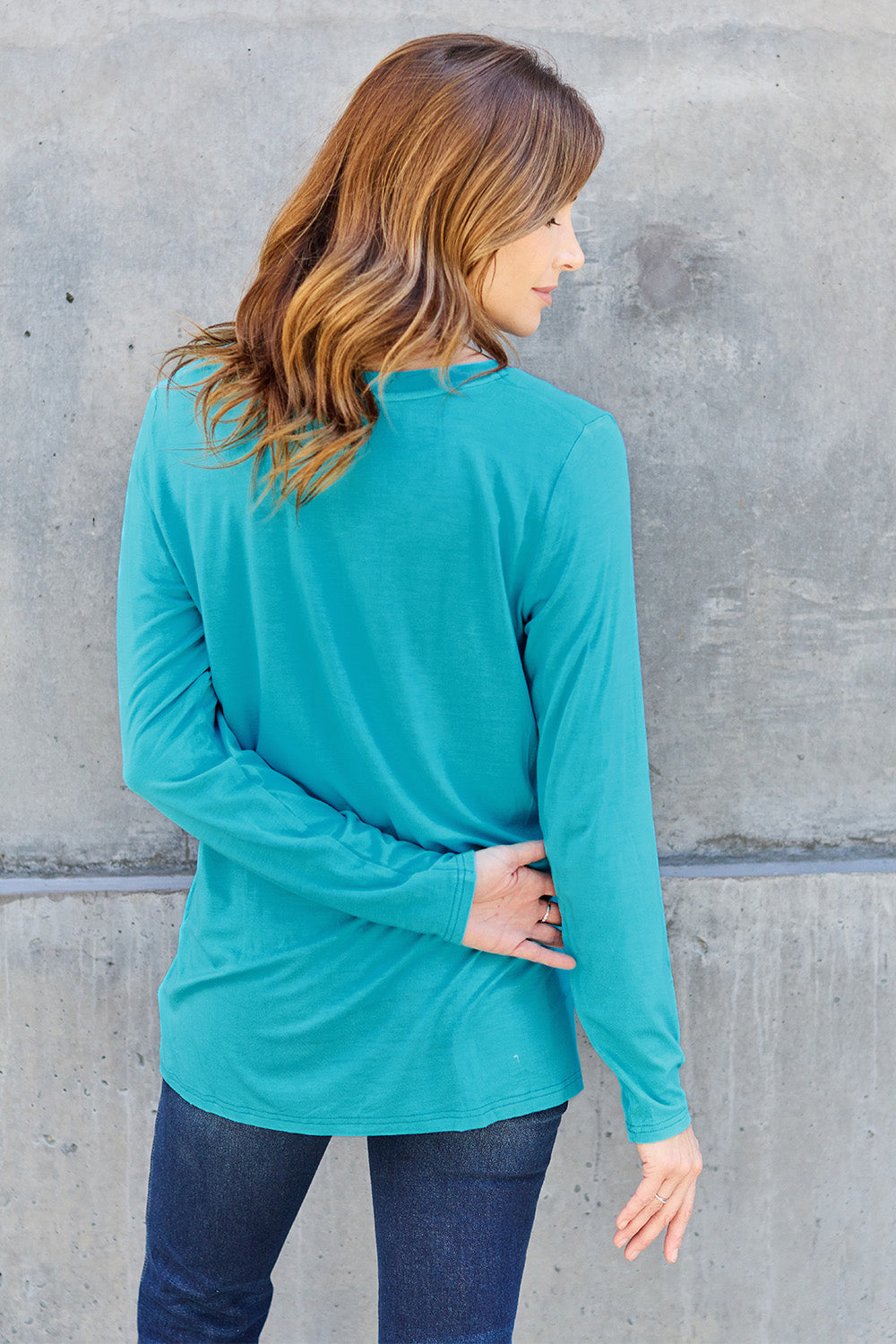 V-Neck Long Sleeve Top