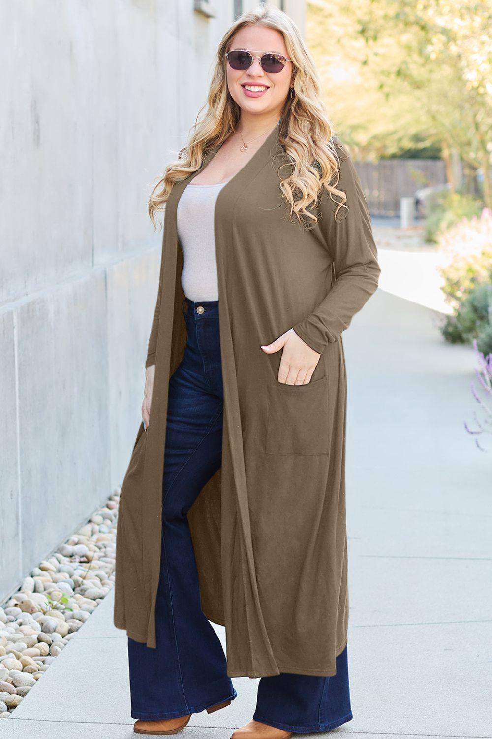 Open Front Long Sleeve Cardigan