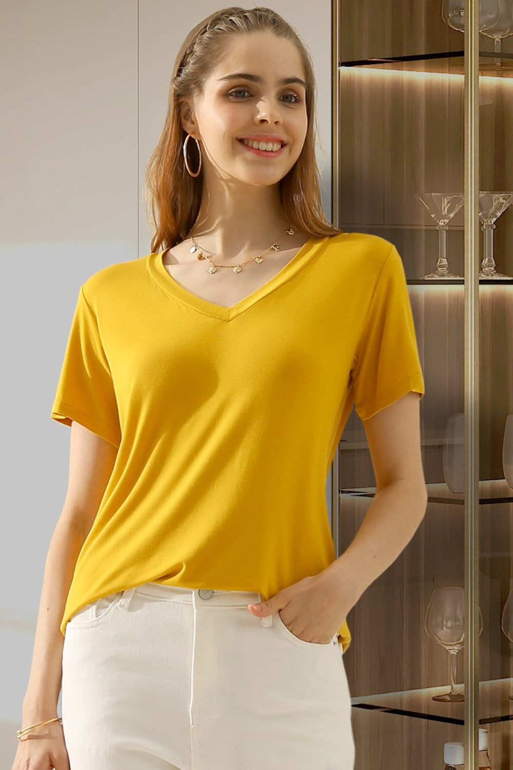 V-Neck Short Sleeve T-Shirt