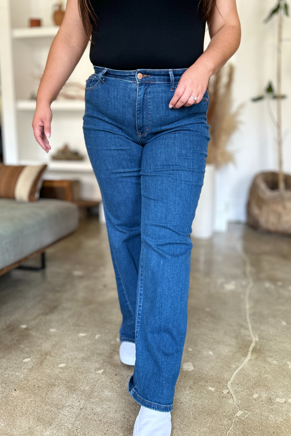 High Rise Straight Jeans