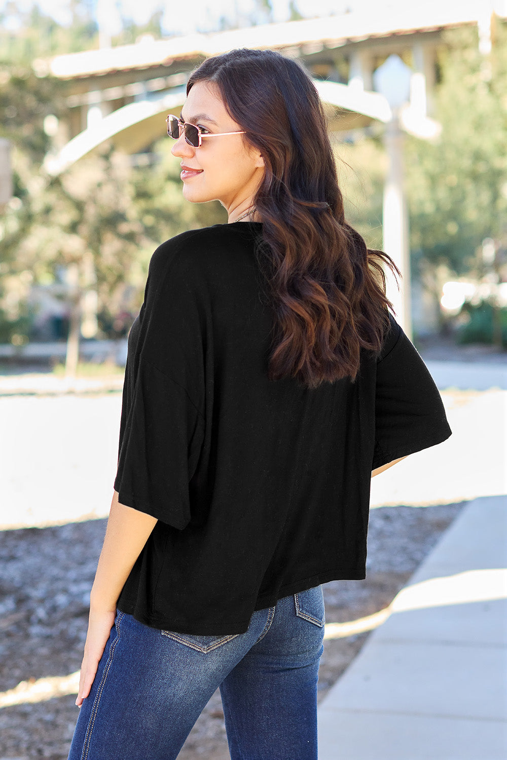 Round Neck Drop Shoulder T-Shirt