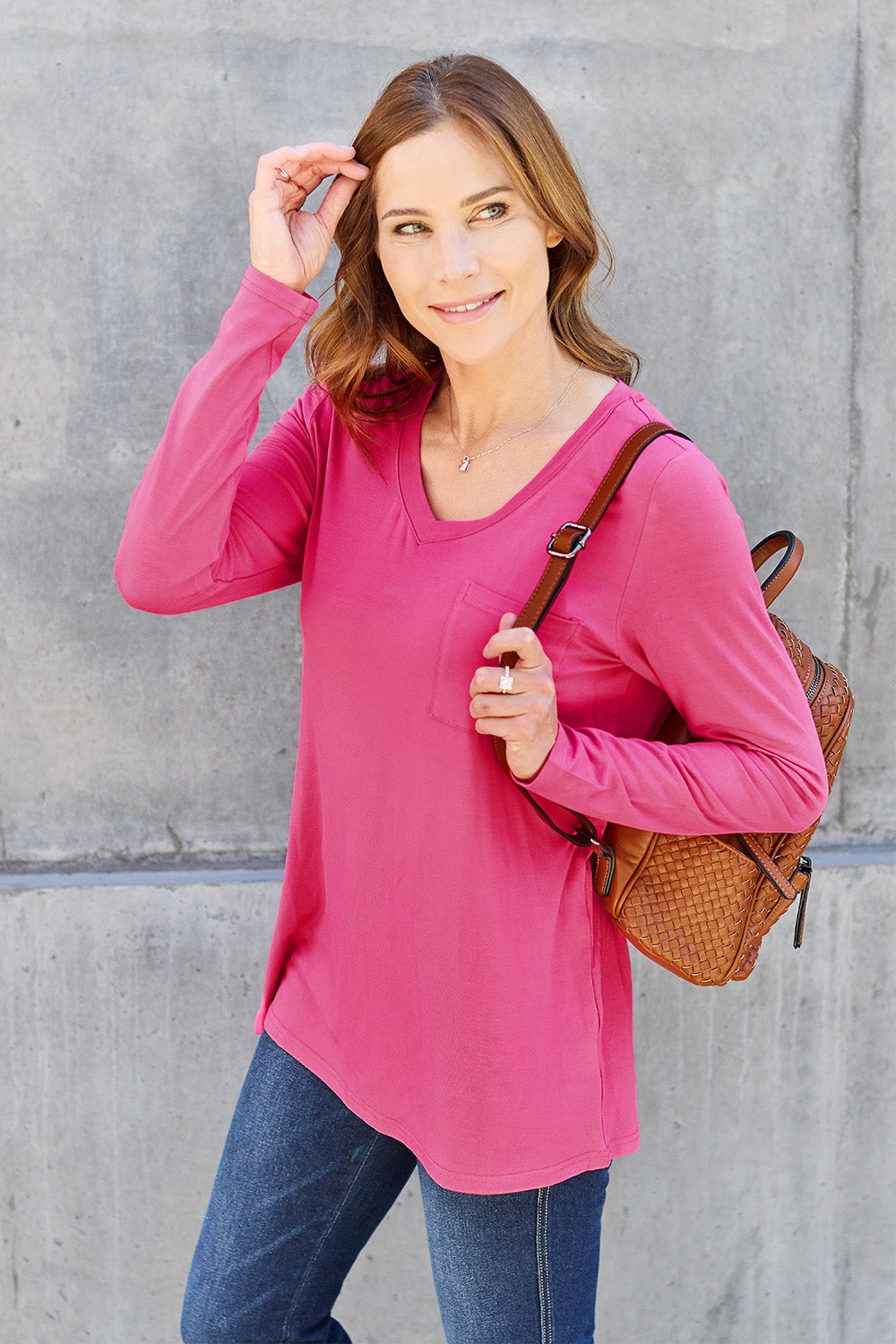 V-Neck Long Sleeve Top