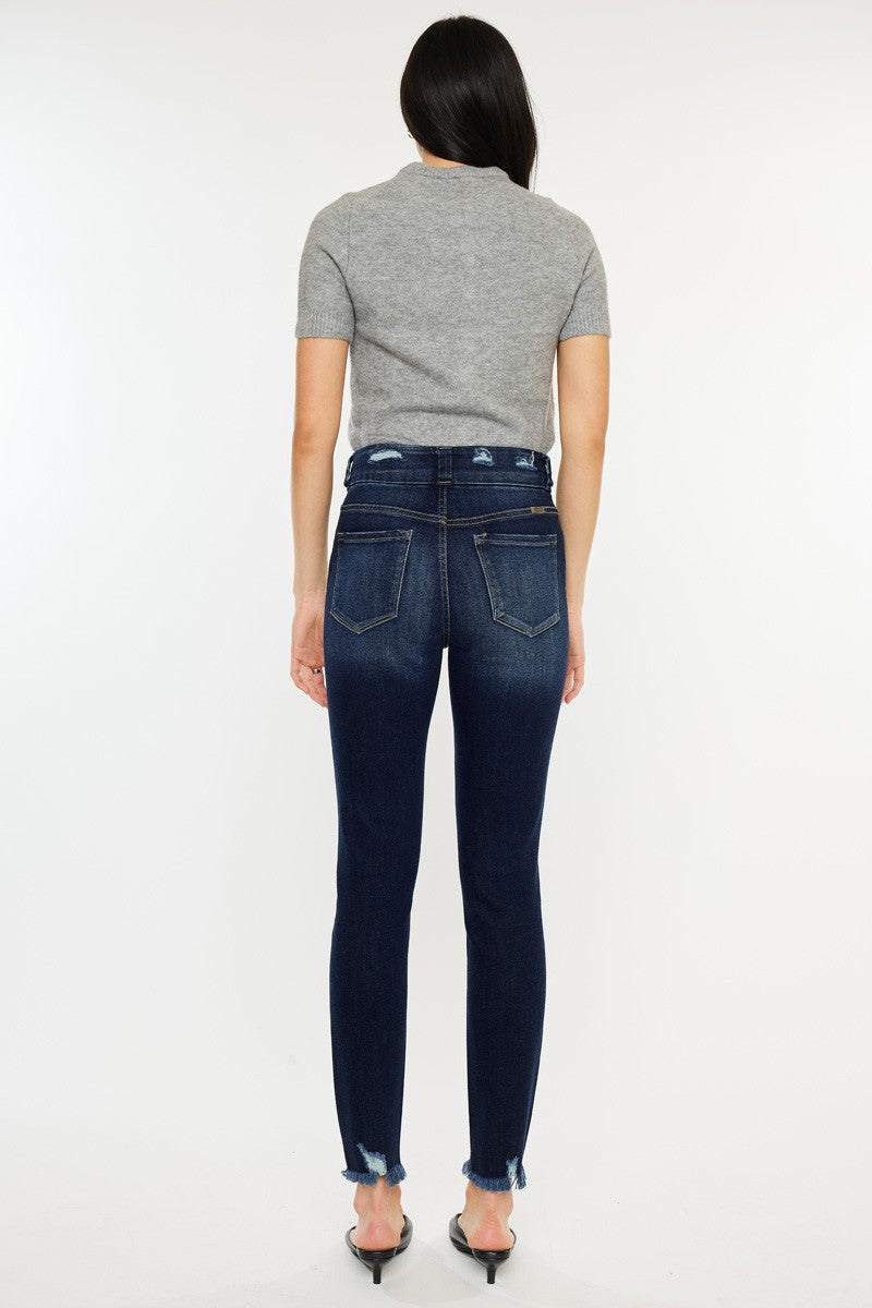 Cat's Whiskers Raw Hem High Waist Jeans