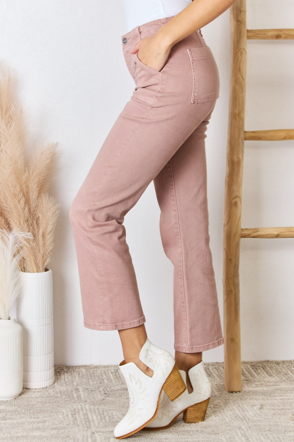 High Rise Ankle Flare Jeans