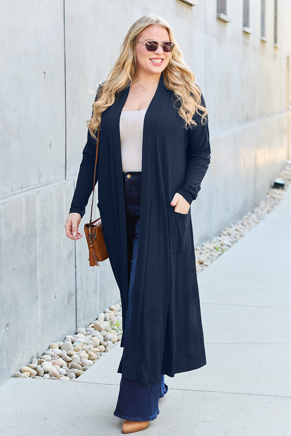 Open Front Long Sleeve Cardigan