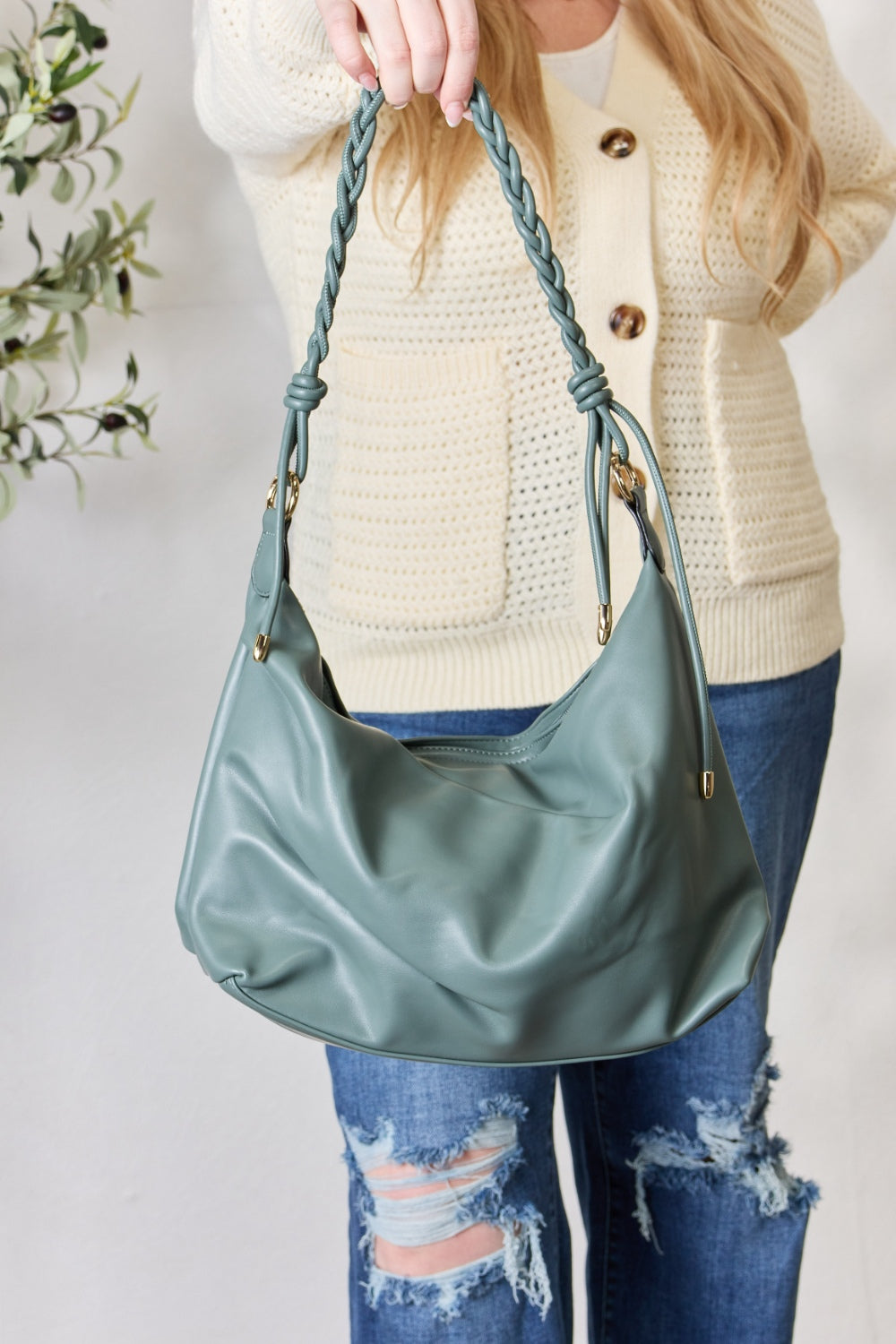 Braided Strap Shoulder Bag