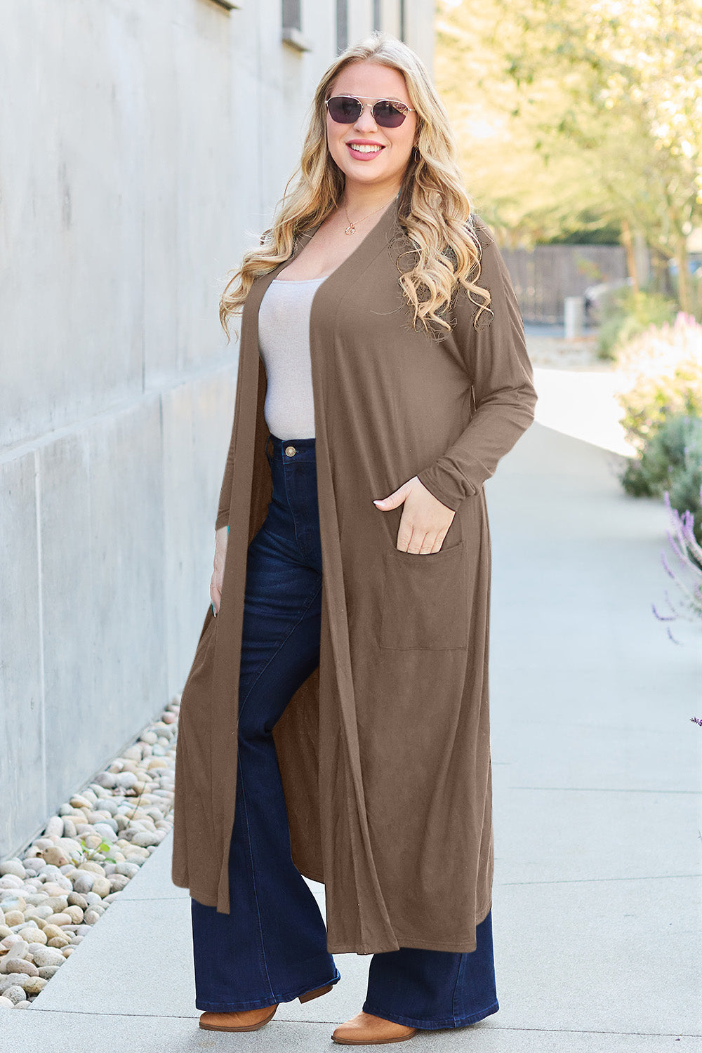 Open Front Long Sleeve Cardigan