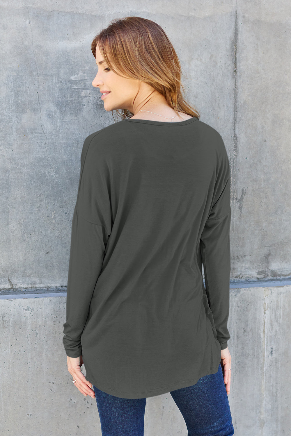 Round Neck Dropped Shoulder T-Shirt