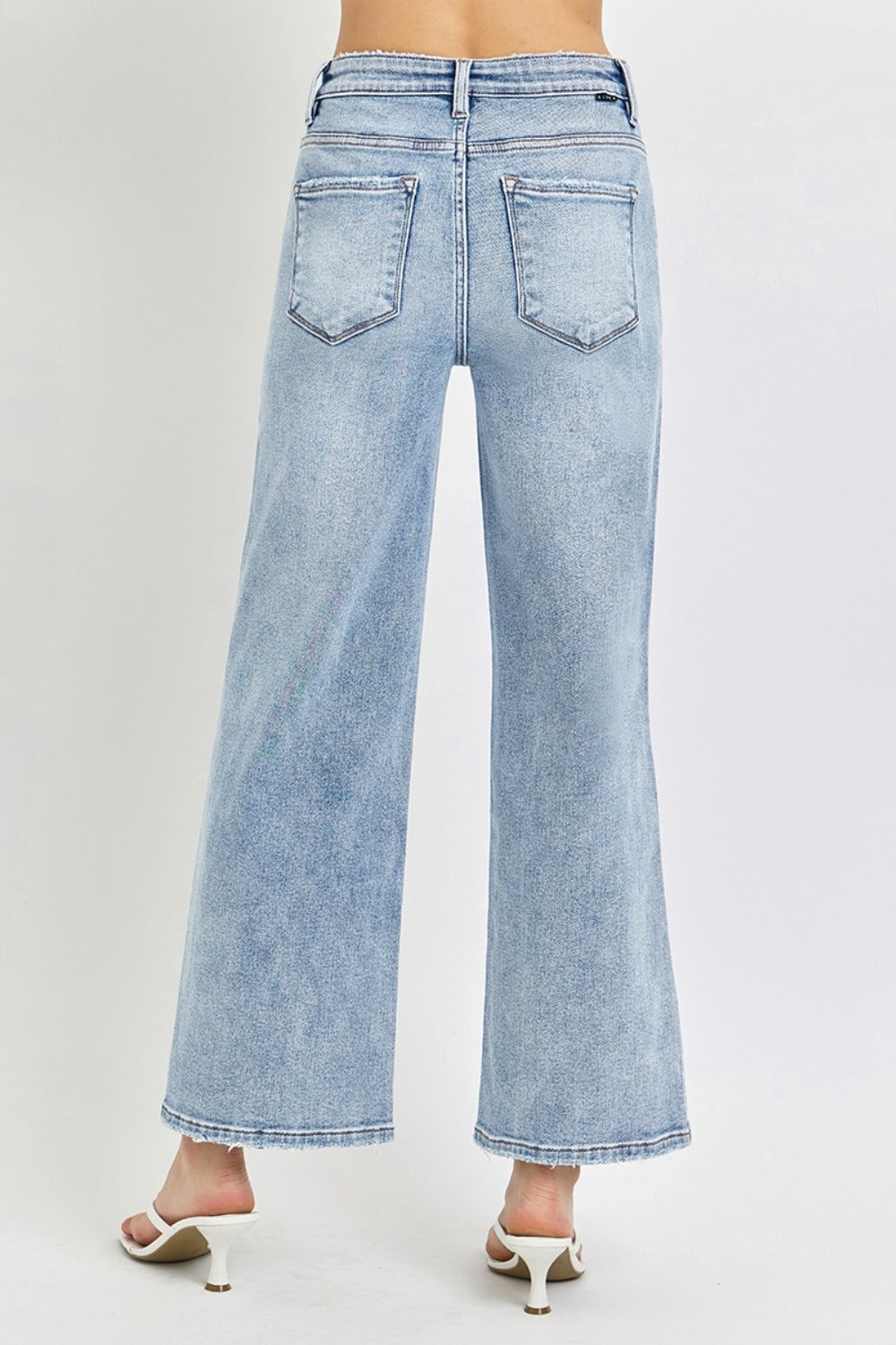 Tummy Control High Rise Crop Wide Leg Jeans