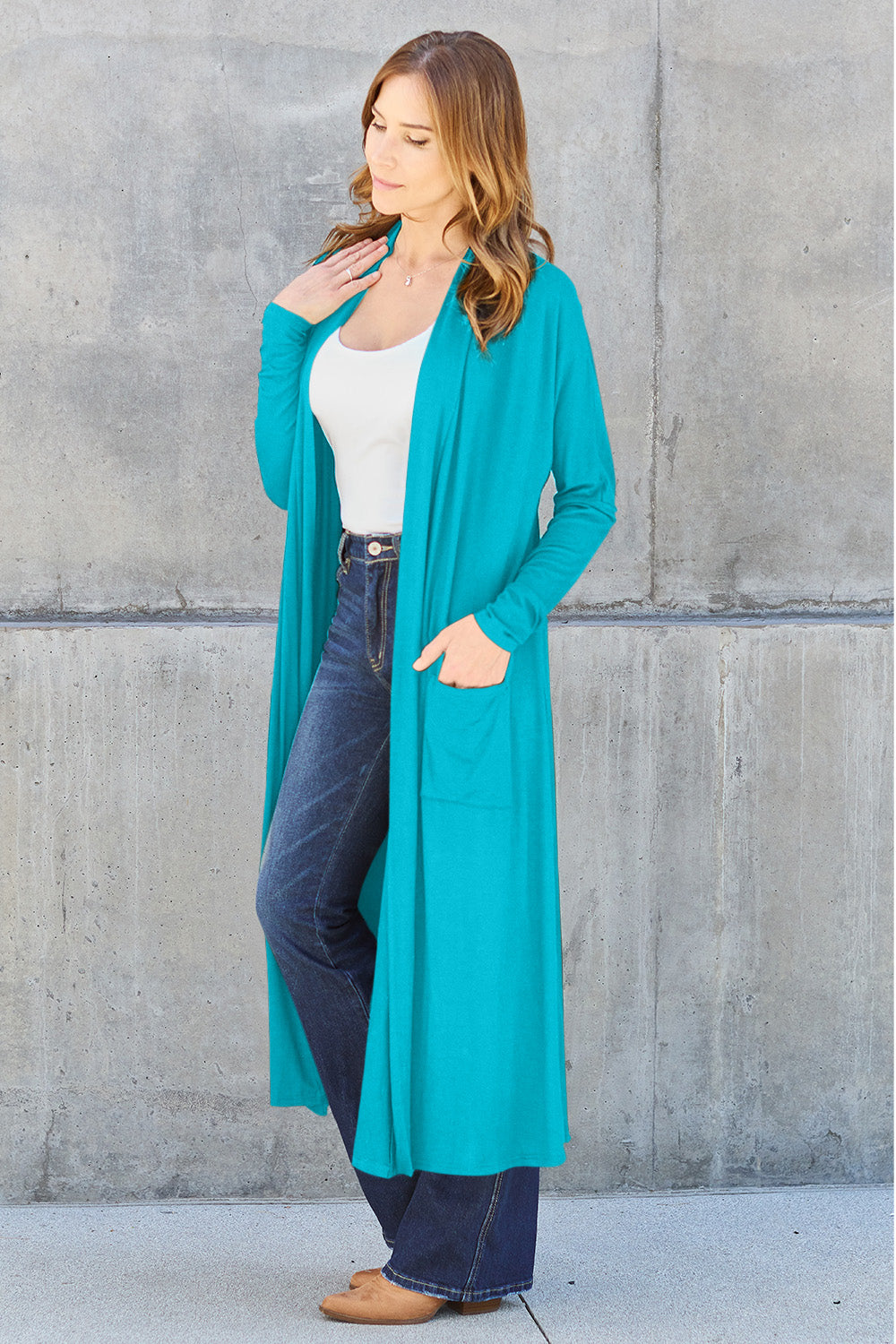 Open Front Long Sleeve Cardigan