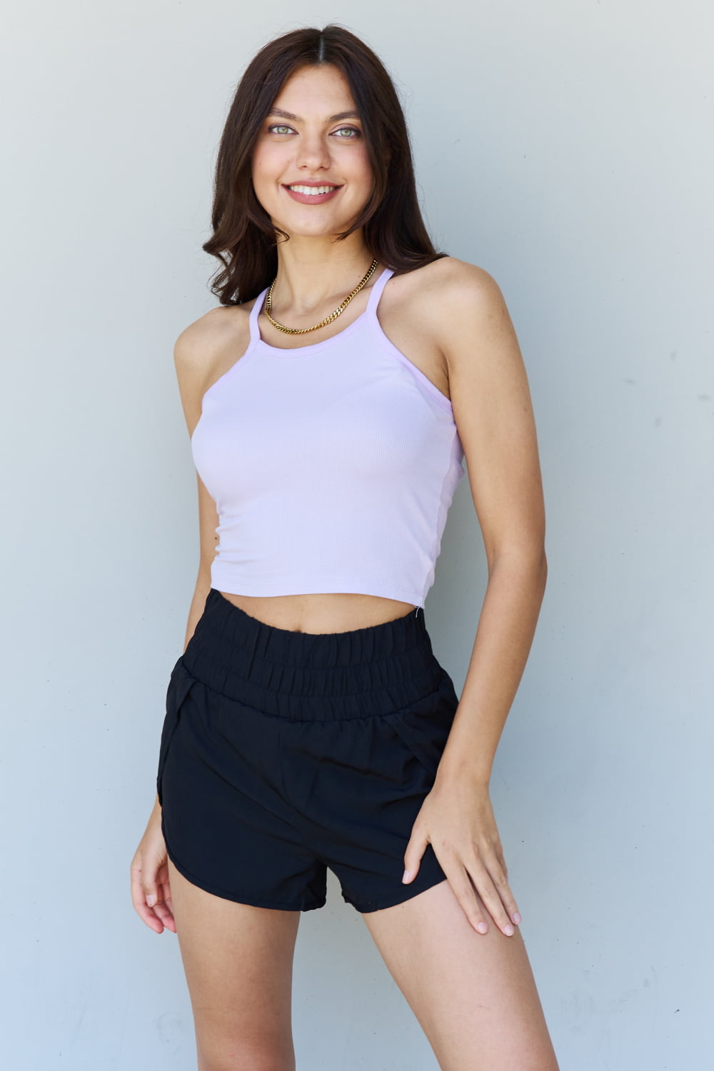 Everyday Staple Soft Modal Cropped Ribbed Tank Top in Lavender