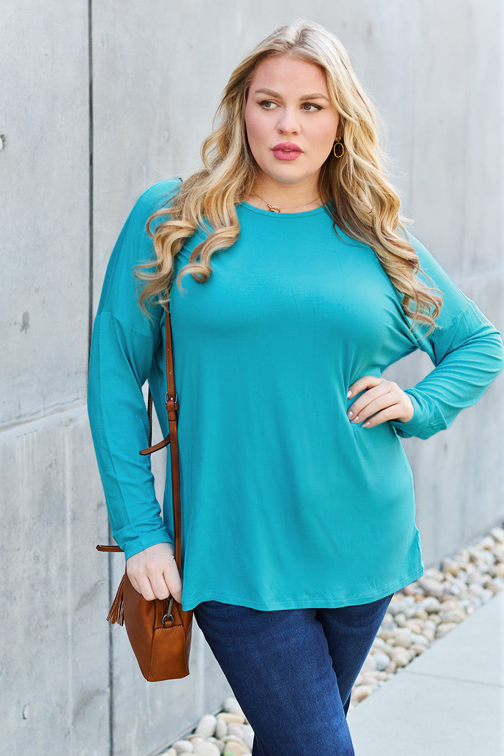 Round Neck Dropped Shoulder T-Shirt