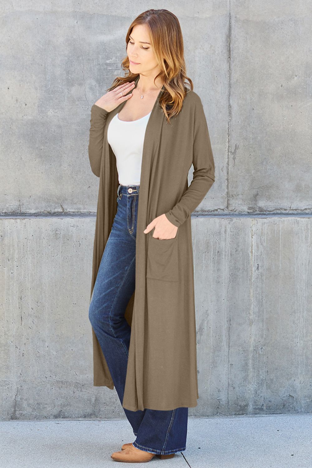 Open Front Long Sleeve Cardigan