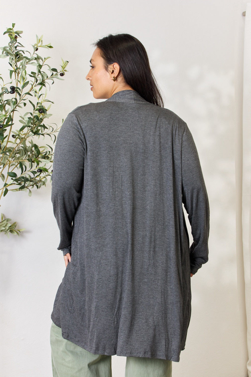 Open Front Cardigan with Pockets