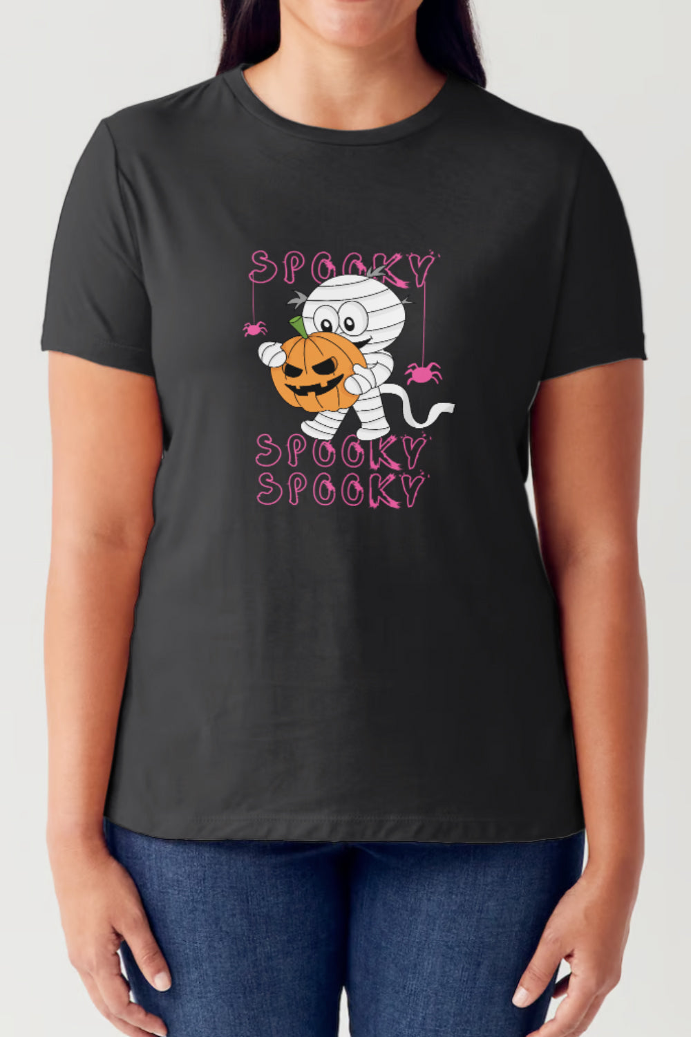 SPOOKY Round Neck Short Sleeve T-Shirt