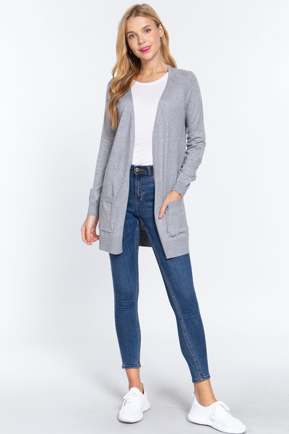 Open Front Long Sleeve Cardigan