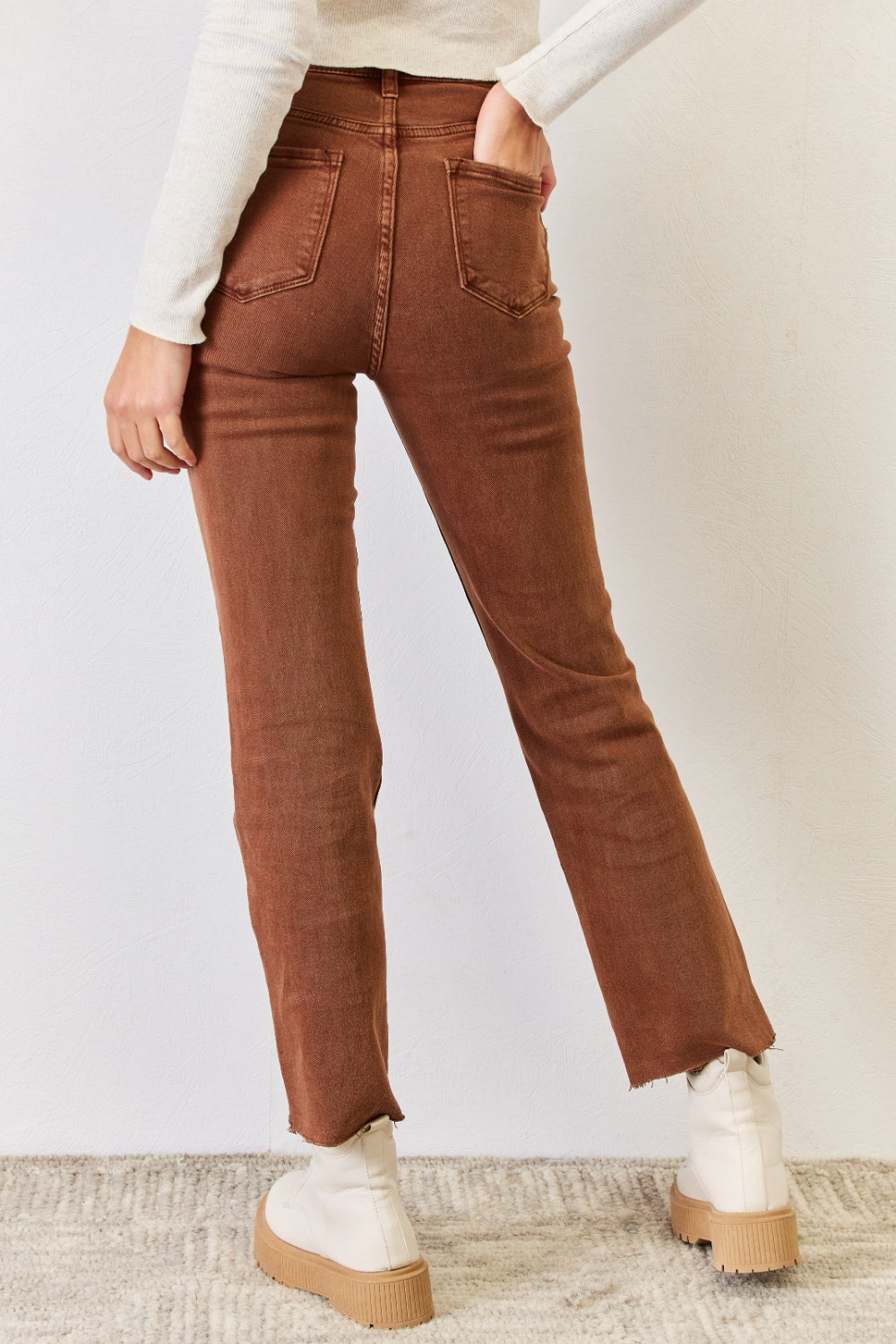 High Rise Tummy Control Straight Jeans