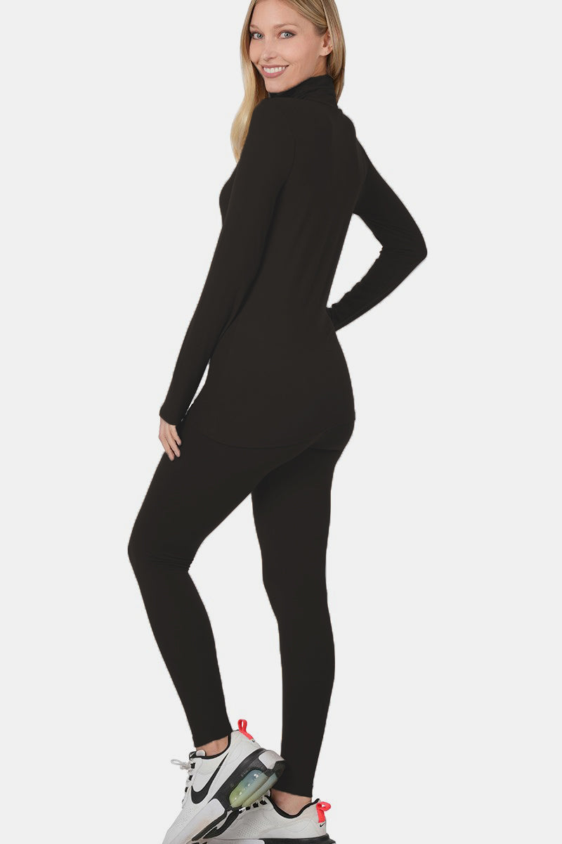 Turtleneck Top and Leggings Lounge Set