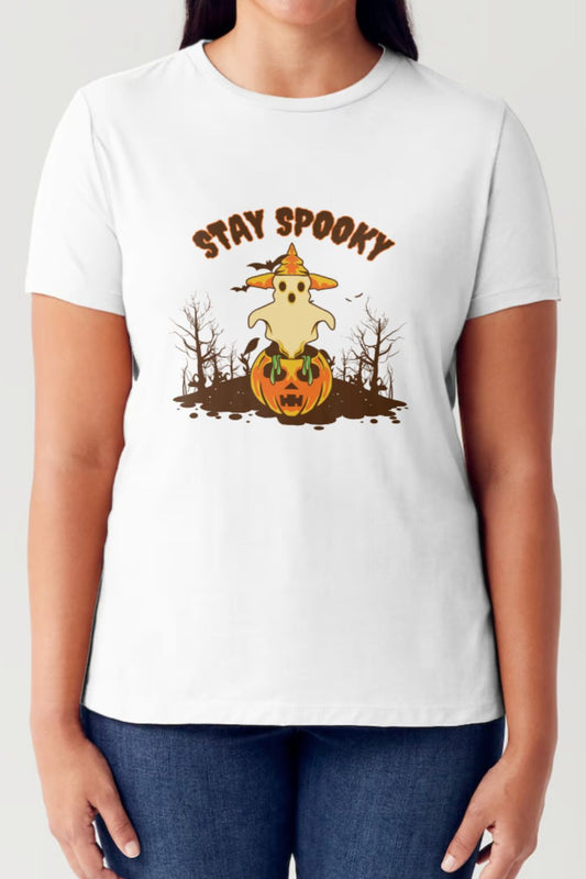 STAY SPOOKY Graphic Round Neck Short Sleeve T-Shirt