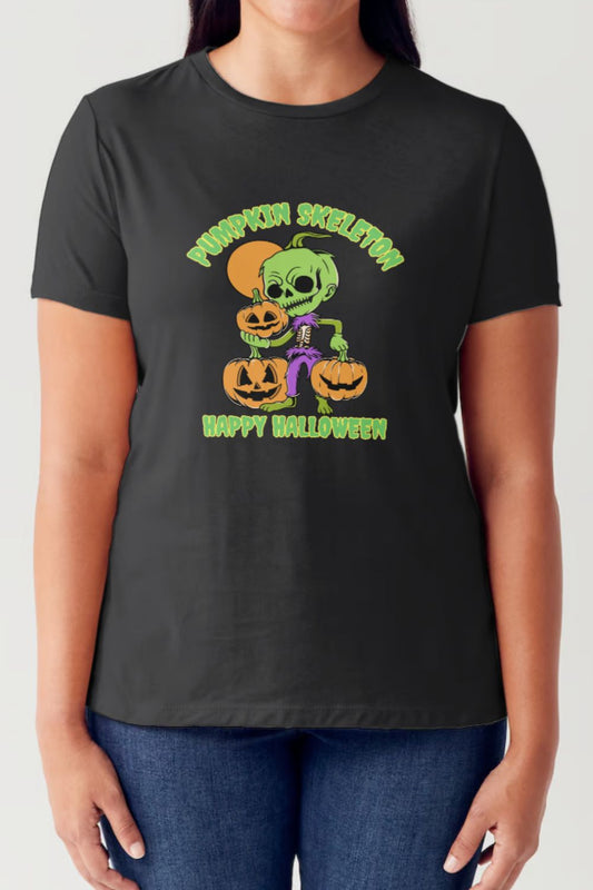 PUMPKIN SKELETON HAPPY HALLOWEEN Short Sleeve T-Shirt