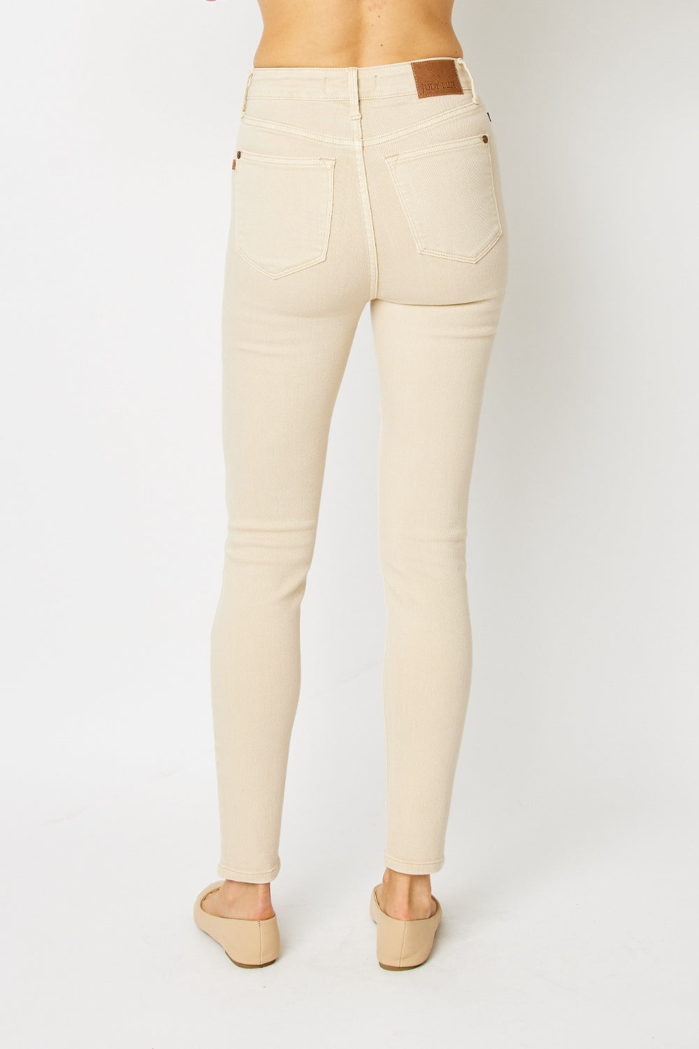 Garment Dyed Tummy Control Skinny Jeans